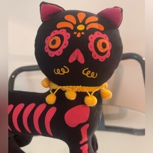 Fiesta Kitty Sugar Skull Calavera Skeleton Cat Kitten Decor Stuffed Animal
